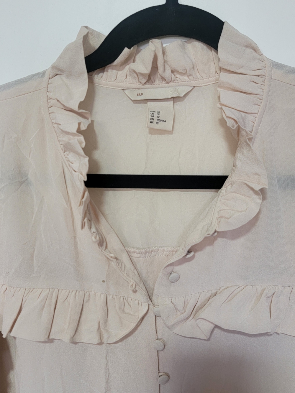 H&M Soft Cream Ruffle Button-Up Blouse - Picture 7 of 7